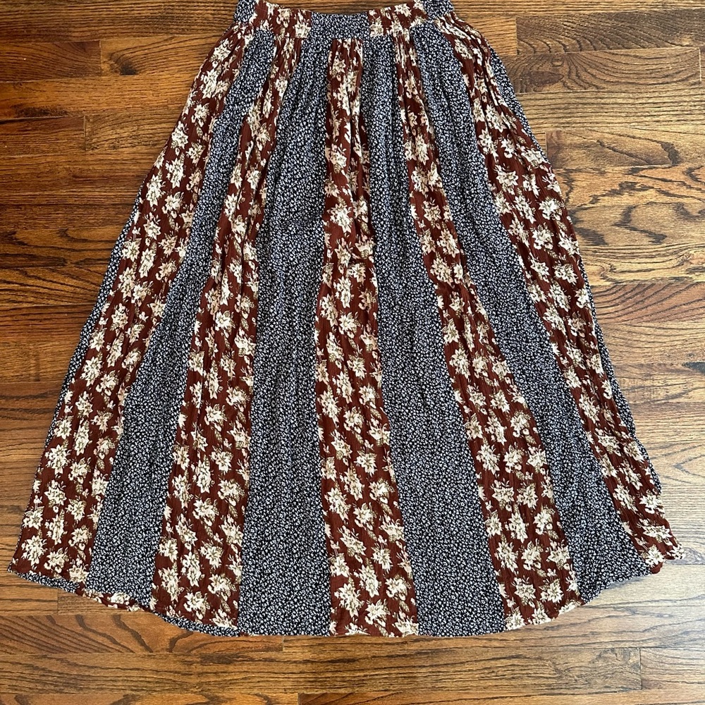 Mix It Floral Striped Maxi Skirt